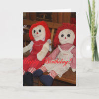 RAGGEDY ANN AND ANDY DOLLS BIRTHDAY CARD
