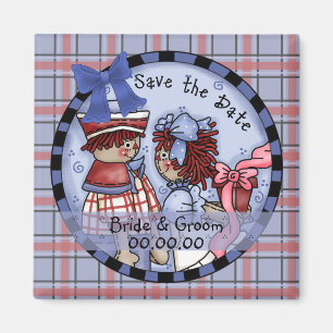 Raggedy Ann and Andy Save-the-Date Magnet