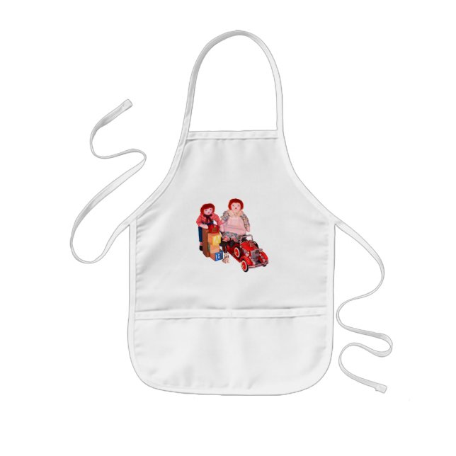 Raggedy Ann & Andy fire engine blocks toys Kids Apron (Front)