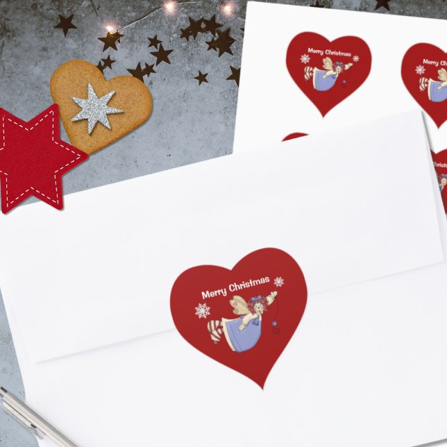 Raggedy Ann Angel Christmas Heart Sticker (Creator Uploaded)