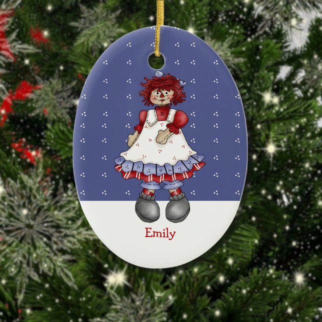Raggedy Ann Oval Christmas Ornament (Creator Uploaded)