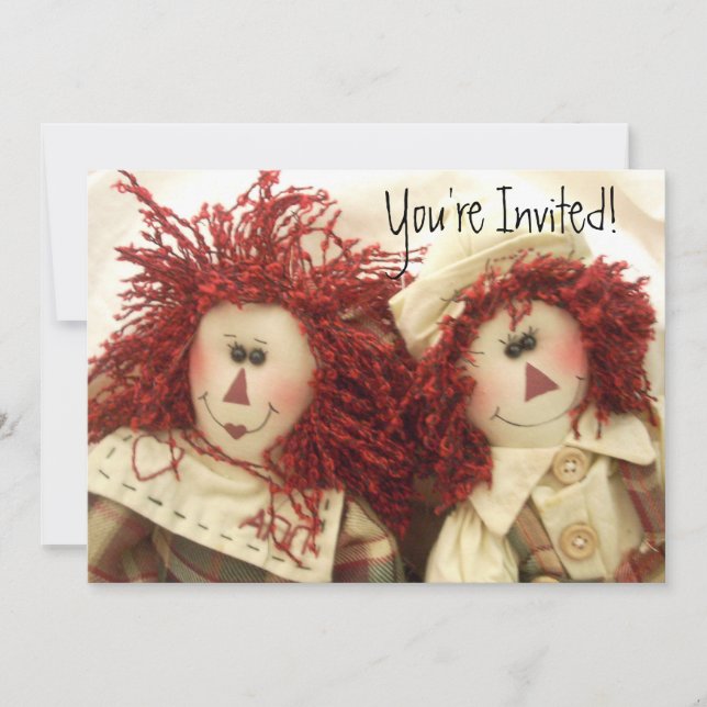 Raggedy Dolls Invitations Birthday or Any Occasion (Front)