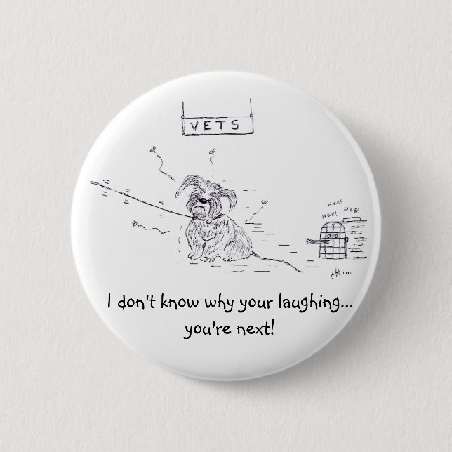 Raggy Dog - Vet vexation! 2 Inch Round Button (Front)