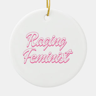 Raging Feminist Doll Ceramic Ornament