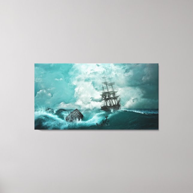 Raging Sea Canvas Print (Front)