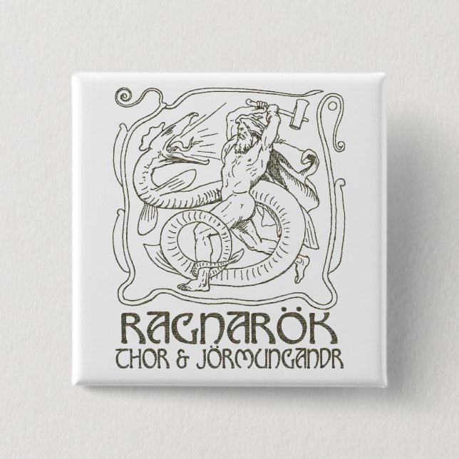 Ragnarök 2 Inch Square Button (Front)