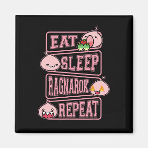 Ragnarok Poring Eat Sleep Repeat Gamer Meme Tee  Magnet