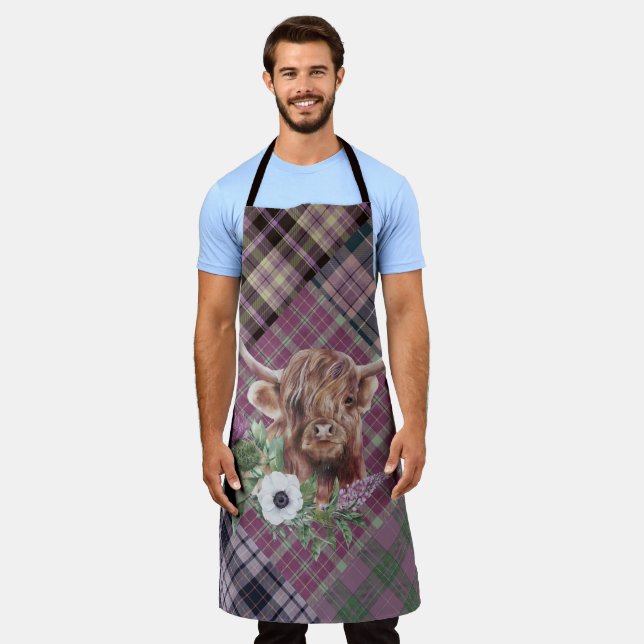 Rags of Plaids with Highland Cow Apron (Worn)