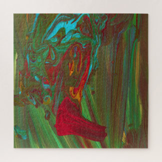 Rags To Riches 1 Bold Red Green Abstract Puzzle