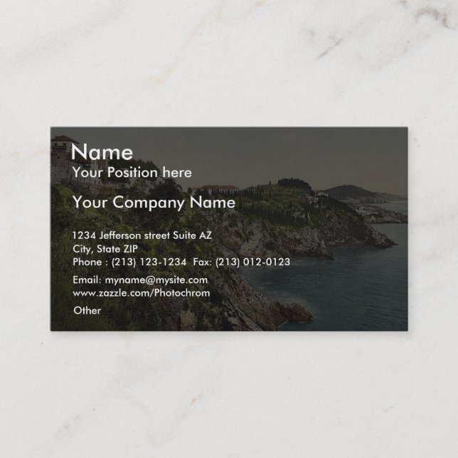 Ragusa, Bella Vista, Dalmatia, Austro-Hungary rare Business Card (Front)