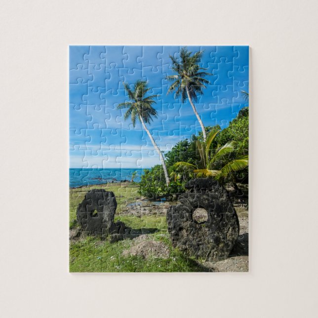 Rai Stones On Yap Island Jigsaw Puzzle (Vertical)