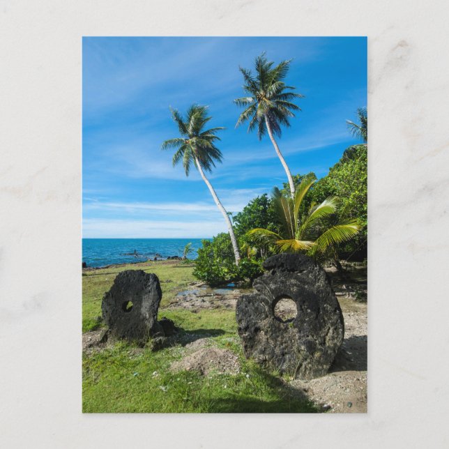 Rai Stones On Yap Island Postcard (Front)