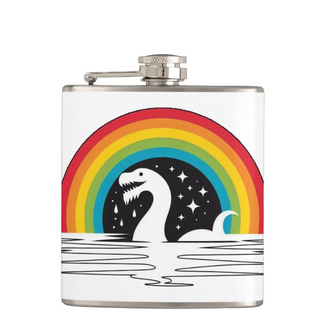 Raibow Sea Monster Hip Flask (Front)