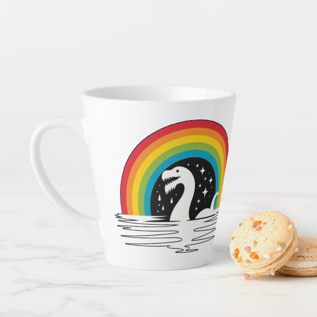 Raibow Sea Monster Latte Mug (In Situ)