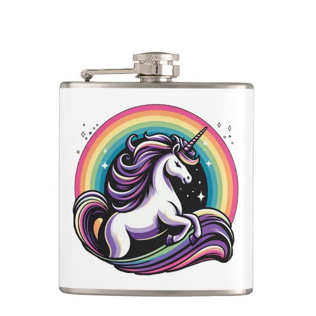 Raibow Unicorn Hip Flask (Front)