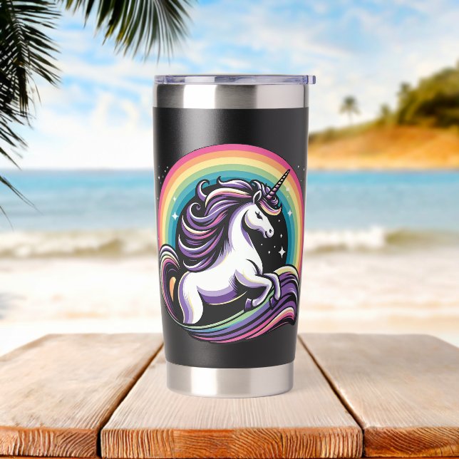 Raibow Unicorn Insulated Tumbler (Beach)