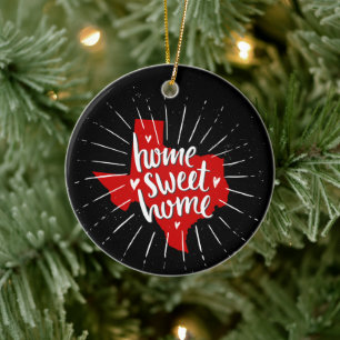 Raider Red and Black Home Sweet Home - Texas Ceramic Ornament