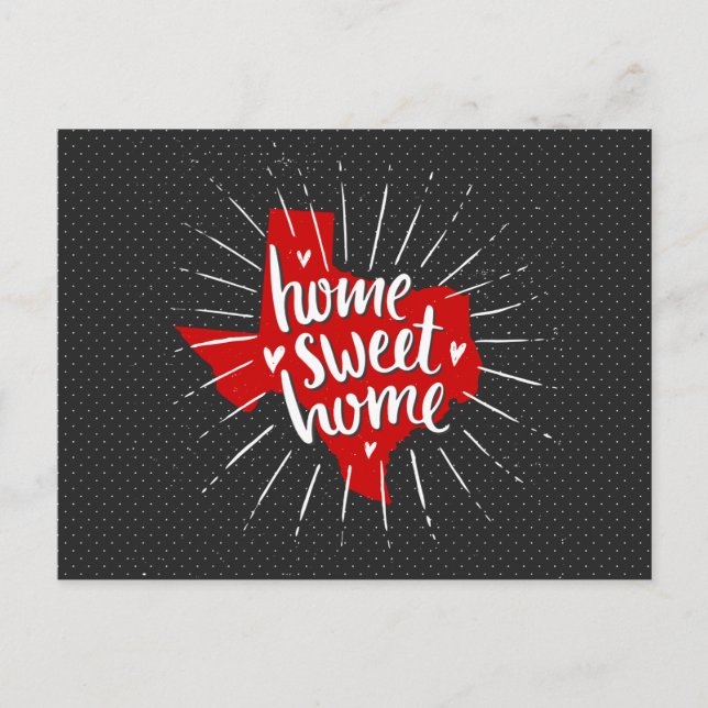 Raider Red and Black Home, Sweet Home - Texas Postcard (Front)