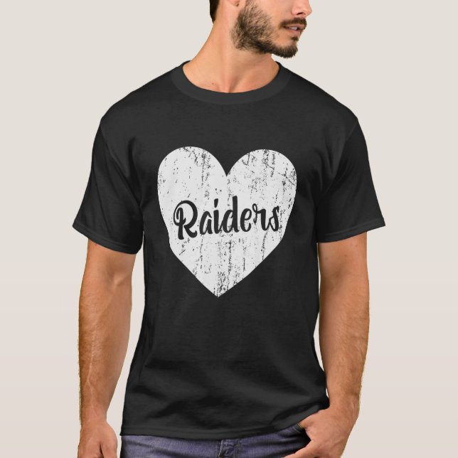 Raiders School Sports Fan Team Spirit Mascot T-Shirt (Front)