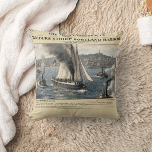 Raiders Strike Portland Harbour June 27, 1863 Throw Pillow