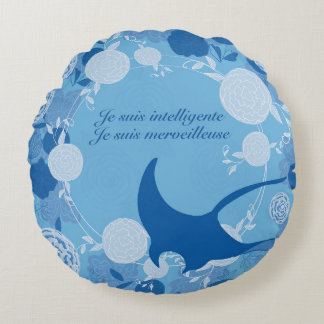 raie, fleur de vie, orange, mandala,zen,chakra, round pillow
