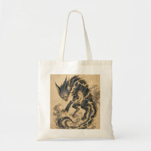 Raiju Gold Tail Japanese Yokai Art Tote Bag