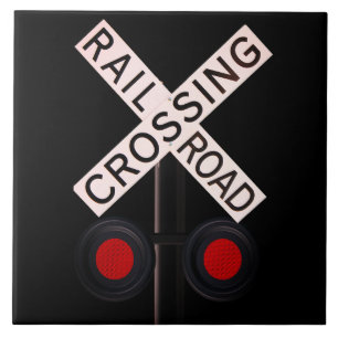 Rail Road Crossing Ceramic Tile
