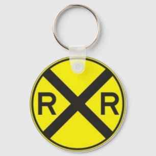RAIL ROAD CROSSING KEYCHAIN