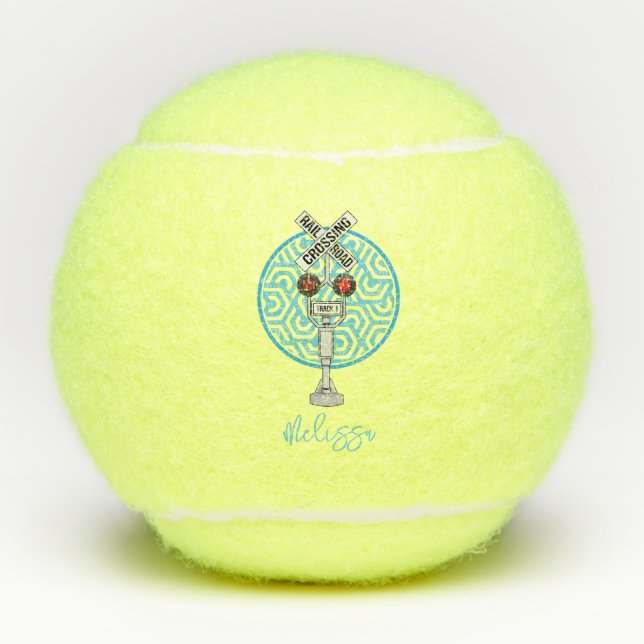 Rail Road Crossing Signal Personalized Tennis Balls (Front)