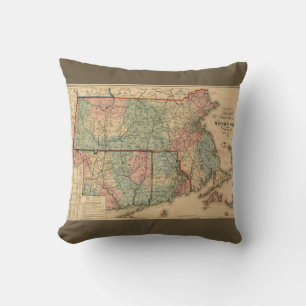 Rail Road & Township Map of Massachusetts, 1879 Throw Pillow