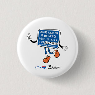 Rail Safety Week Emergency Contact 1 Inch Round Button