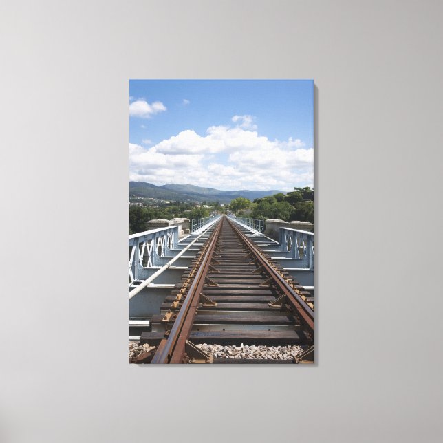 Rail Tracks On Top Of Eiffel Bridge Canvas Print (Front)