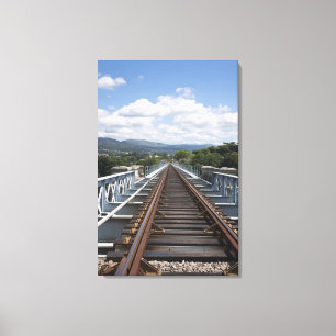 Rail Tracks On Top Of Eiffel Bridge Canvas Print