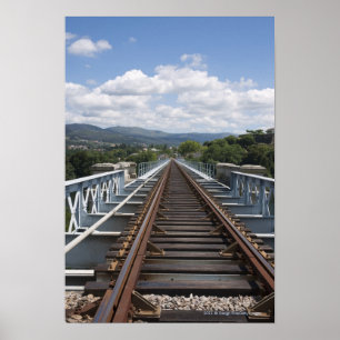Rail Tracks On Top Of Eiffel Bridge Poster