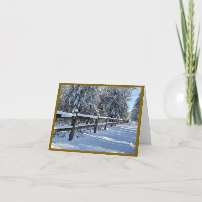 Rail Trail Winter Walk Note Card (Front)