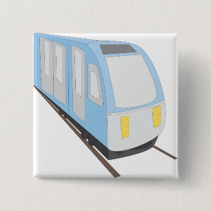 Rail Train 2 Inch Square Button