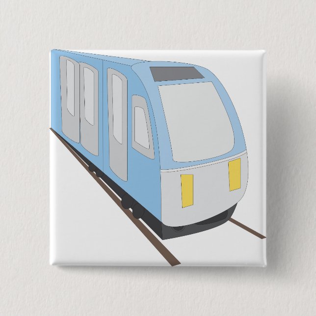 Rail Train 2 Inch Square Button (Front)