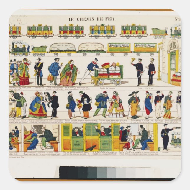 Rail Travel, c.1850 Square Sticker (Front)