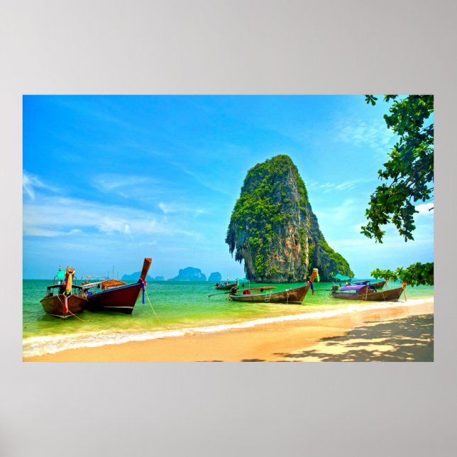 Railay Beach, Krabi Thailand Poster (Front)