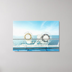 Railing Of A Cruise Ship Canvas Print