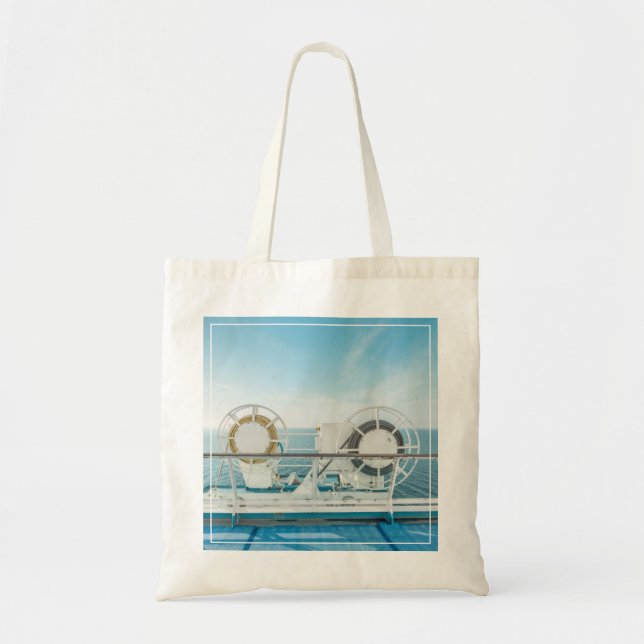 Railing Of A Cruise Ship Tote Bag (Front)