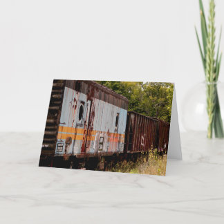 Railroad Cars Blank 5x7 card