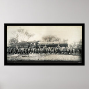 Railroad & Cavalry Photo 1907 Poster