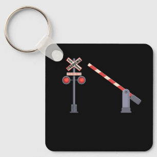 Railroad Crossing Barrier Sign Halloween Costume D Keychain