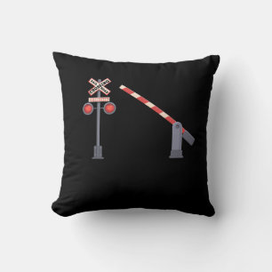 Railroad Crossing Barrier Sign Halloween Costume D Throw Pillow