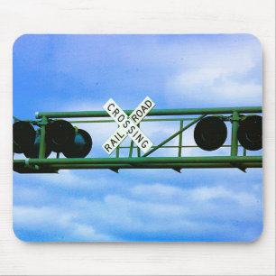 Railroad Crossing Cantilever - Inverted Crossbuck Mouse Pad