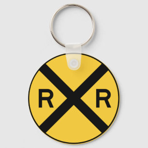 Railroad Crossing Keychain