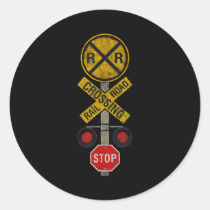Railroad Crossing Locomotive Model Train Lover Roa Classic Round Sticker