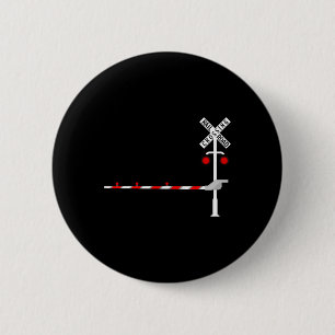 Railroad Crossing Rrier Sign Halloween Costume Diy 2 Inch Round Button