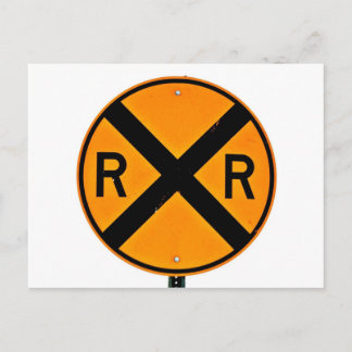 Railroad Crossing Sign Postcard